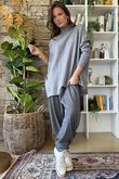 Charli Honeycomb Oversized Turtle Knit Grey Marl
